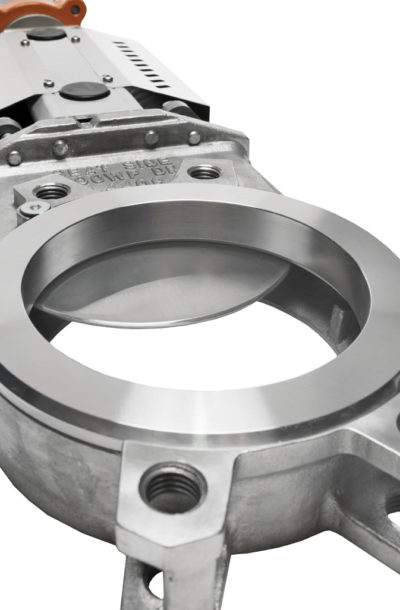 Knife gate valve MV close-up